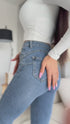 Blue denim pants without rips "WAVE" DJ2585